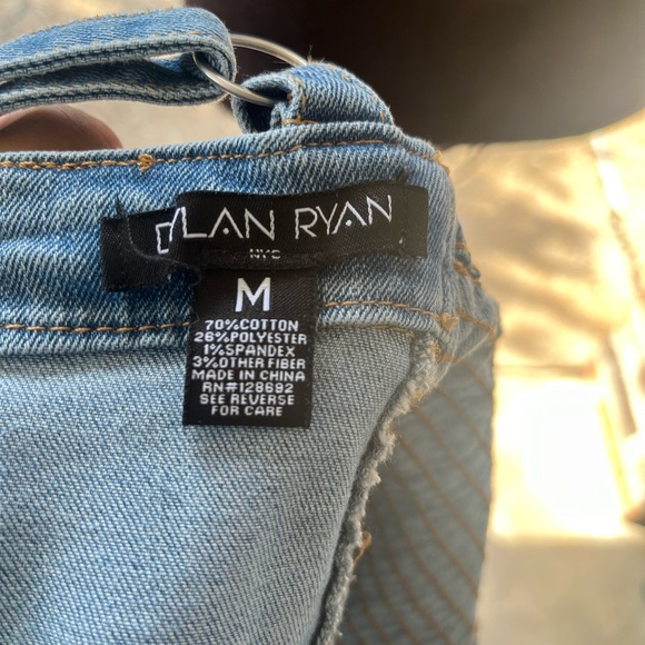 DYLAN RYAN Blue Denim Sexy Strapless Crop Top NWT/SIZE L - Picture 3 of 4